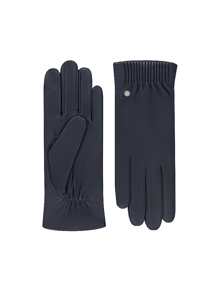 Gants en cuir bleu marine 7
