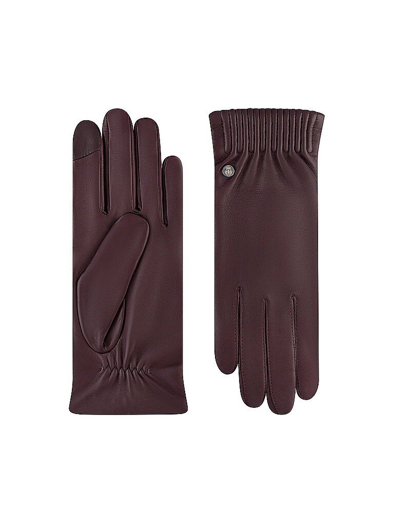 Gants en cuir rouge foncé 6,5