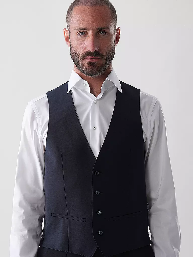 ROY ROBSON | Gilet de costume slim fit | Bleu foncé