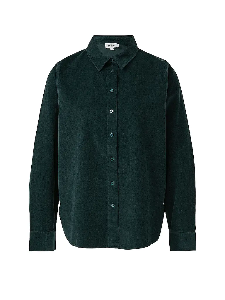 S.OLIVER | Blouse en velours côtelé | Vert foncé