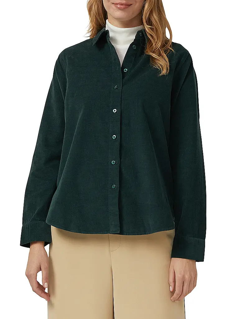 S.OLIVER | Blouse en velours côtelé | Vert foncé
