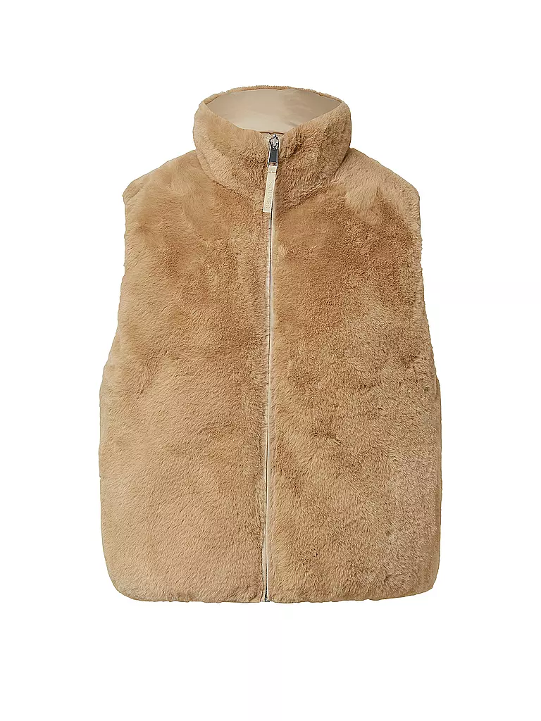 S.OLIVER | Gilet aspect fourrure | Camel