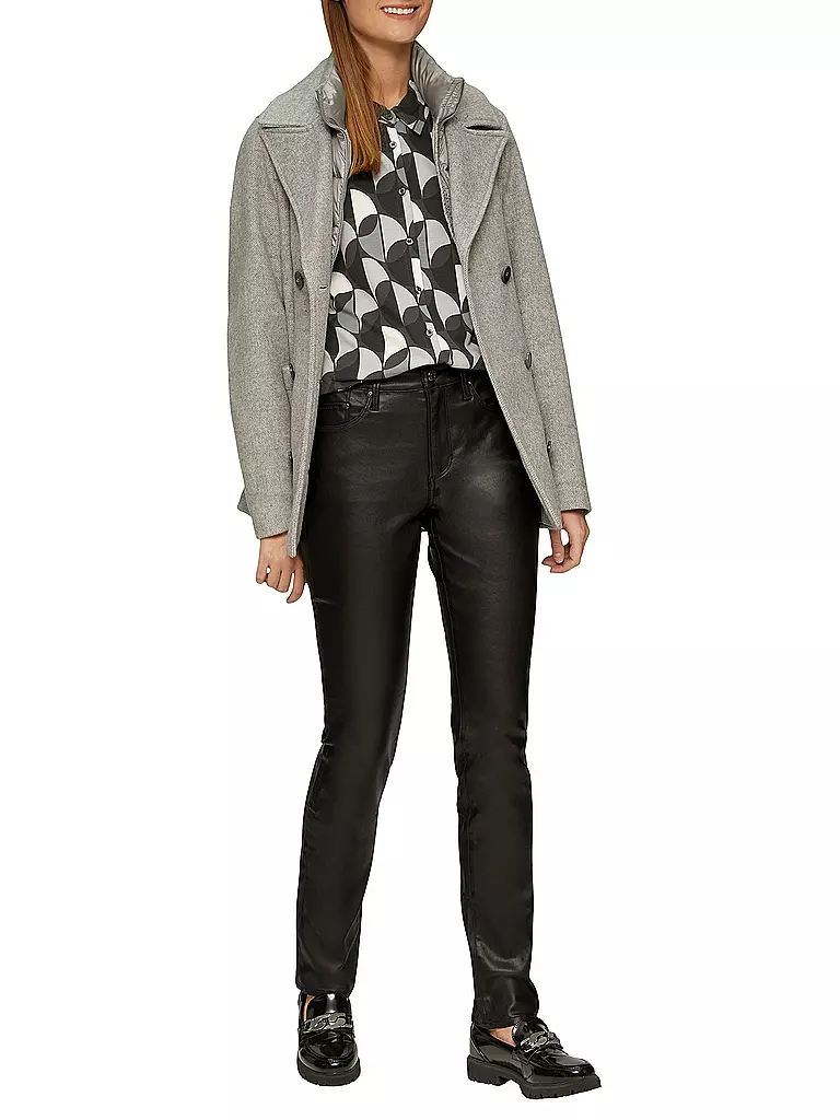 S.OLIVER | Hose in Lederoptik Slim Fit | Noir