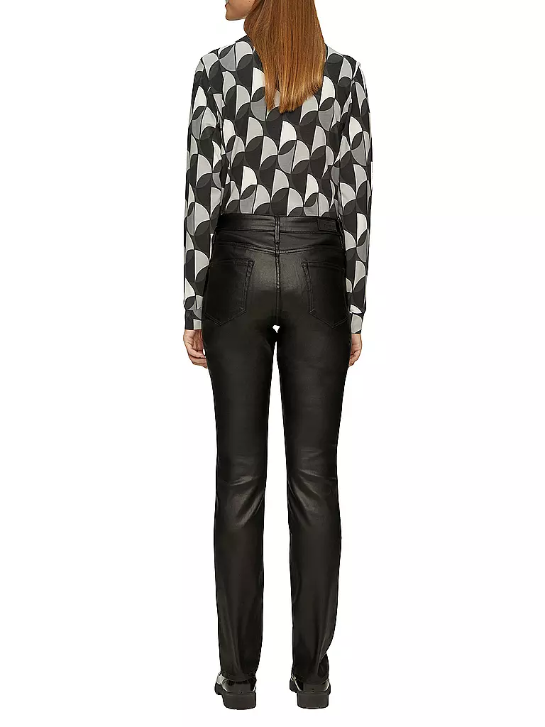S.OLIVER | Hose in Lederoptik Slim Fit | Noir