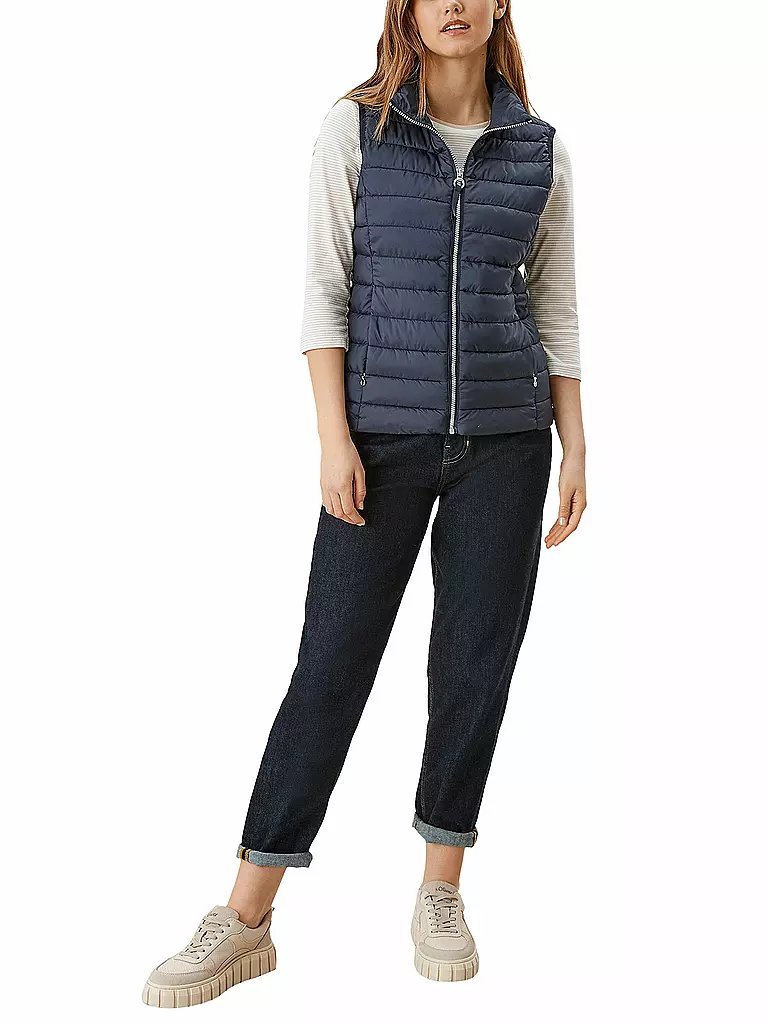 S.OLIVER | Steppgilet | Bleu foncé