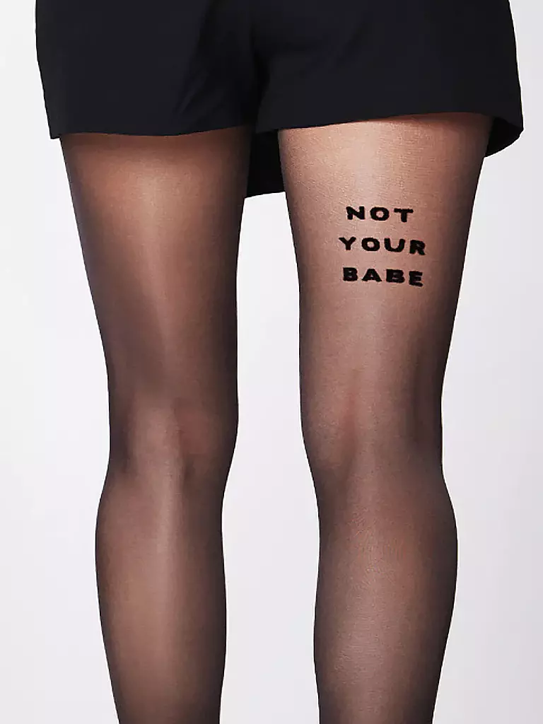 SAINT SASS | Strumpfhose NOT YOUR BABE 40 neongelb | Noir