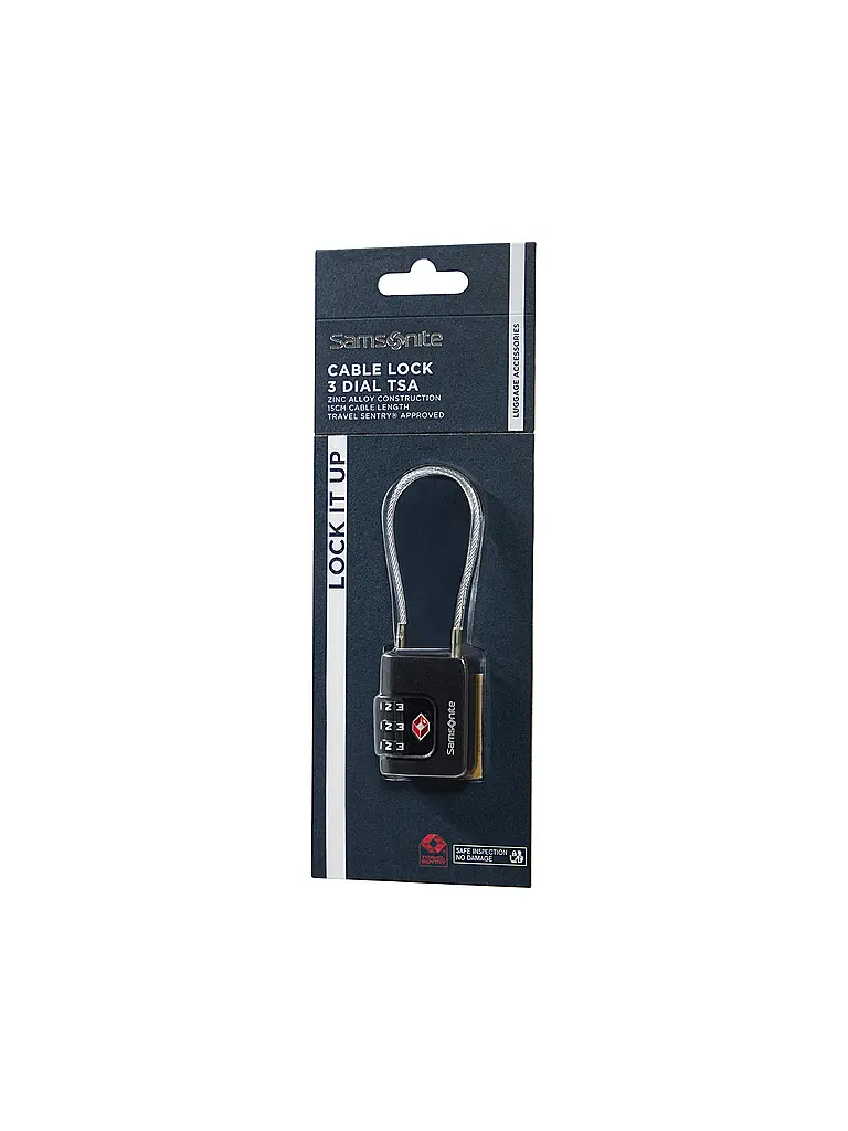 SAMSONITE | Cadenas à câble TSA à 3 chiffres TA REVOLUTION noir | 