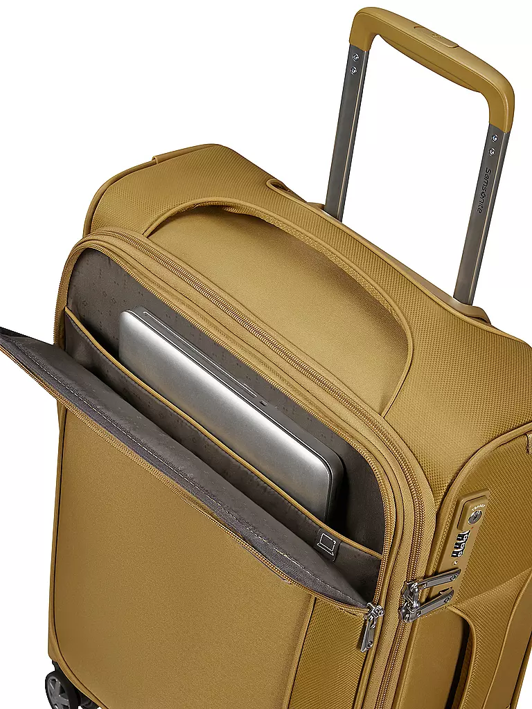 SAMSONITE | Trolley D'LITE SPINNER 55cm extensible jaune moutarde | 