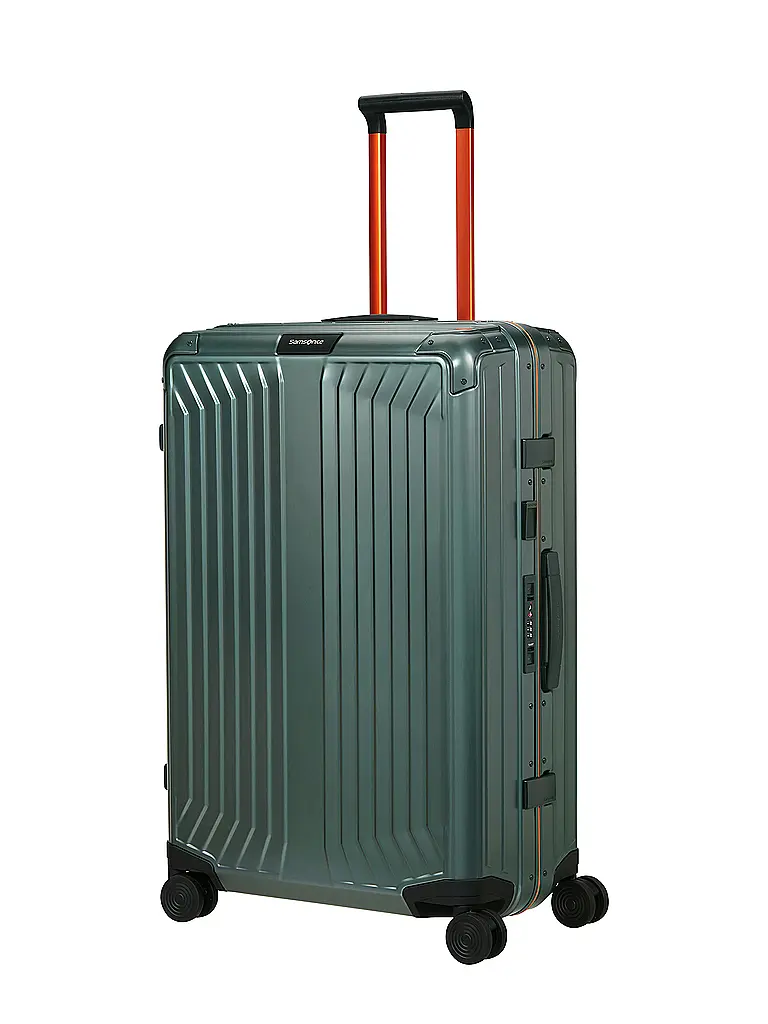 SAMSONITE | Trolley LITE BOX ALU™" 75cm Sage / Orange | dunkelgrün