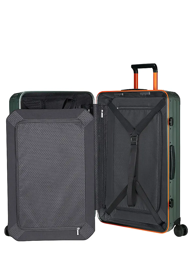 SAMSONITE | Trolley LITE BOX ALU™" 75cm Sage / Orange | dunkelgrün
