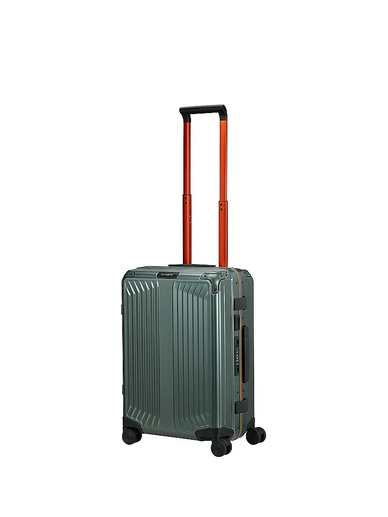 SAMSONITE | Trolley Lite-Box Alu™ 55cm Sage / Orange | Vert foncé