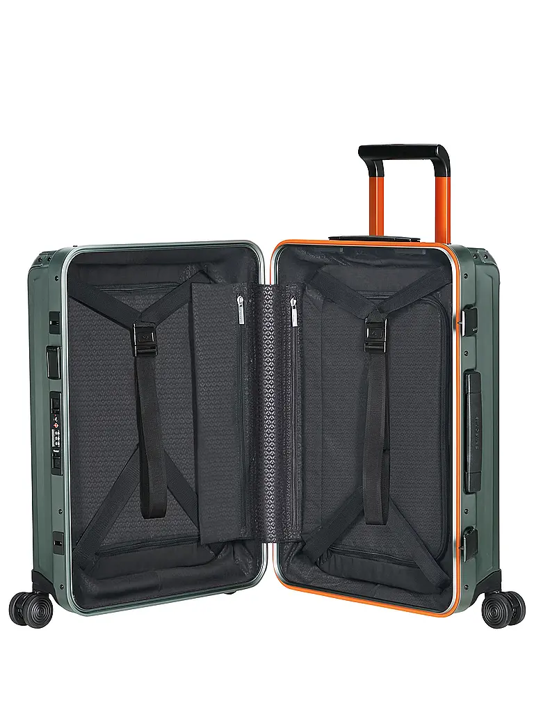 SAMSONITE | Trolley Lite-Box Alu™ 55cm Sage / Orange | Vert foncé