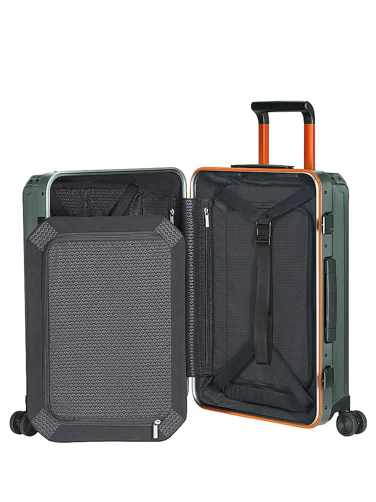 SAMSONITE | Trolley Lite-Box Alu™ 55cm Sage / Orange | Vert foncé