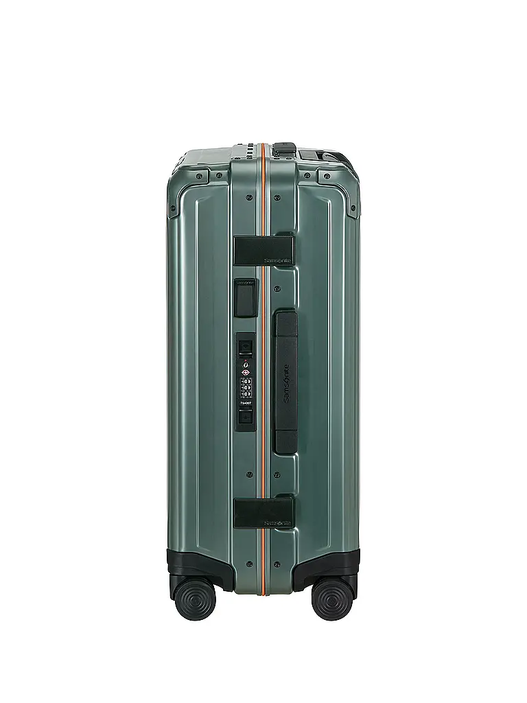 SAMSONITE | Trolley Lite-Box Alu™ 55cm Sage / Orange | Vert foncé