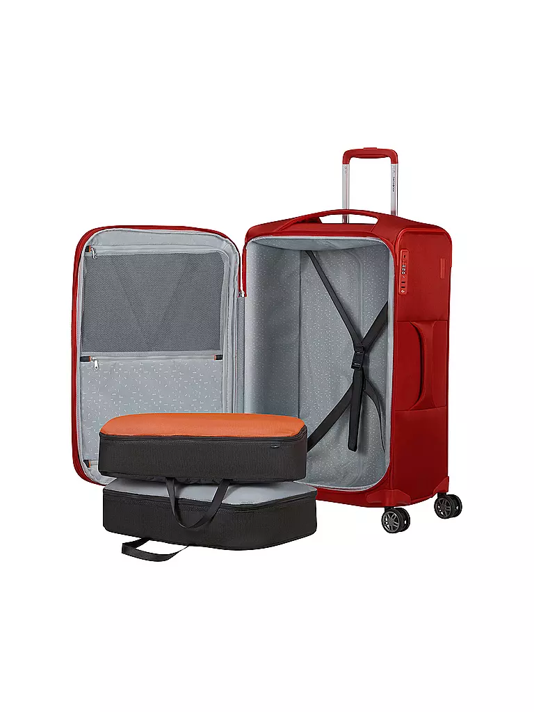SAMSONITE | Trolley souple RE-LITE SPINNER 67cm extensible rouge coquelicot |