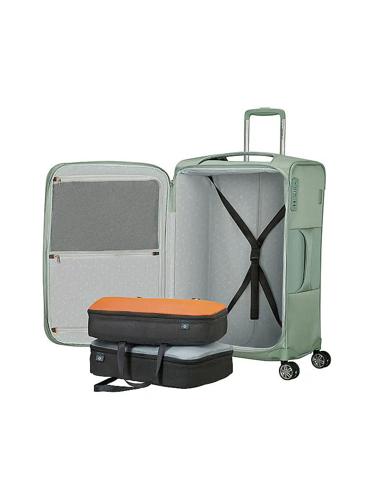 SAMSONITE | Trolley souple RE-LITE SPINNER 67cm extensible sauge | Vert clair