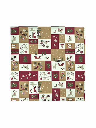 SANDER | Nappe carrée SALZBURG 85x85cm Rouge / Caramel