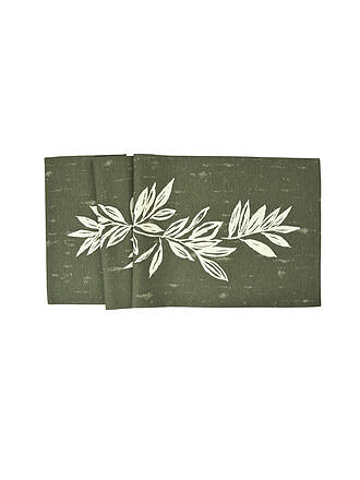 SANDER | Chemin de table BIG LEAVES 50x140cm Kaki