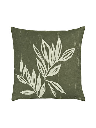 SANDER | Housse de coussin 50x50cm GRANDES FEUILLES Kaki