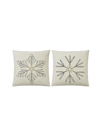 SANDER | Housse de coussin de Noël 45x45cm SNOWFLAKES Crème