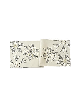 SANDER | Chemin de table de Noël 50x138cm SNOWFLAKES Crème