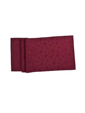 SANDER | Chemin de table de Noël 50x140cm NOVA LOFT JACQUARD Bordeaux
