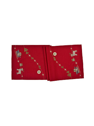 SANDER | Chemin de table de Noël 50x150cm CERF Rouge