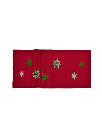 SANDER | Chemin de table de Noël 50x150cm ÉTOILE Rouge