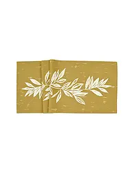 SANDER | Chemin de table BIG LEAVES 50x140cm Kaki | Camel