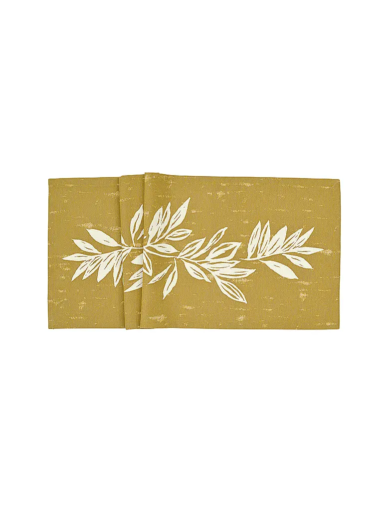 SANDER | Chemin de table BIG LEAVES 50x140cm Honey | Camel
