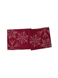 SANDER | Chemin de table de Noël 50x138cm SNOWFLAKES Crème | Rouge
