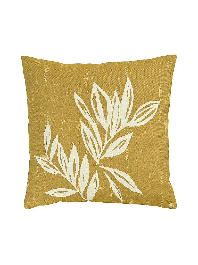 SANDER | Housse de coussin 50x50cm GRANDES FEUILLES Miel | Camel