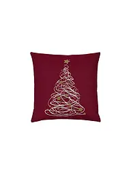 SANDER | Housse de coussin de Noël 45x45cm GINO Crème | Rouge foncé