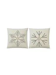 SANDER | Housse de coussin de Noël 45x45cm SNOWFLAKES Crème | Crème