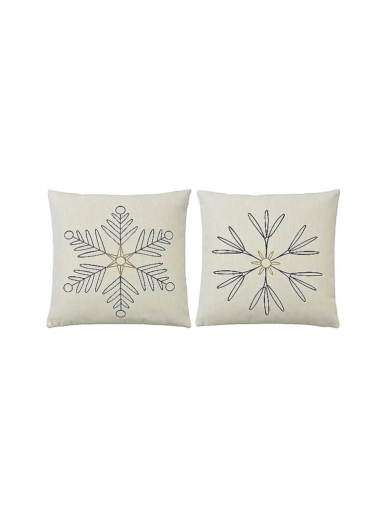 SANDER | Housse de coussin de Noël 45x45cm SNOWFLAKES Crème | creme