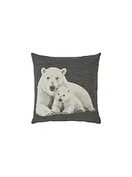 SANDER | Housse de coussin de Noël 60x60cm BIG BEARS Graphite | Gris