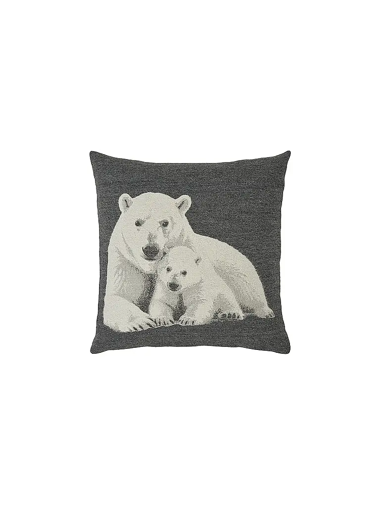 SANDER | Housse de coussin de Noël 60x60cm BIG BEARS Graphite | Gris