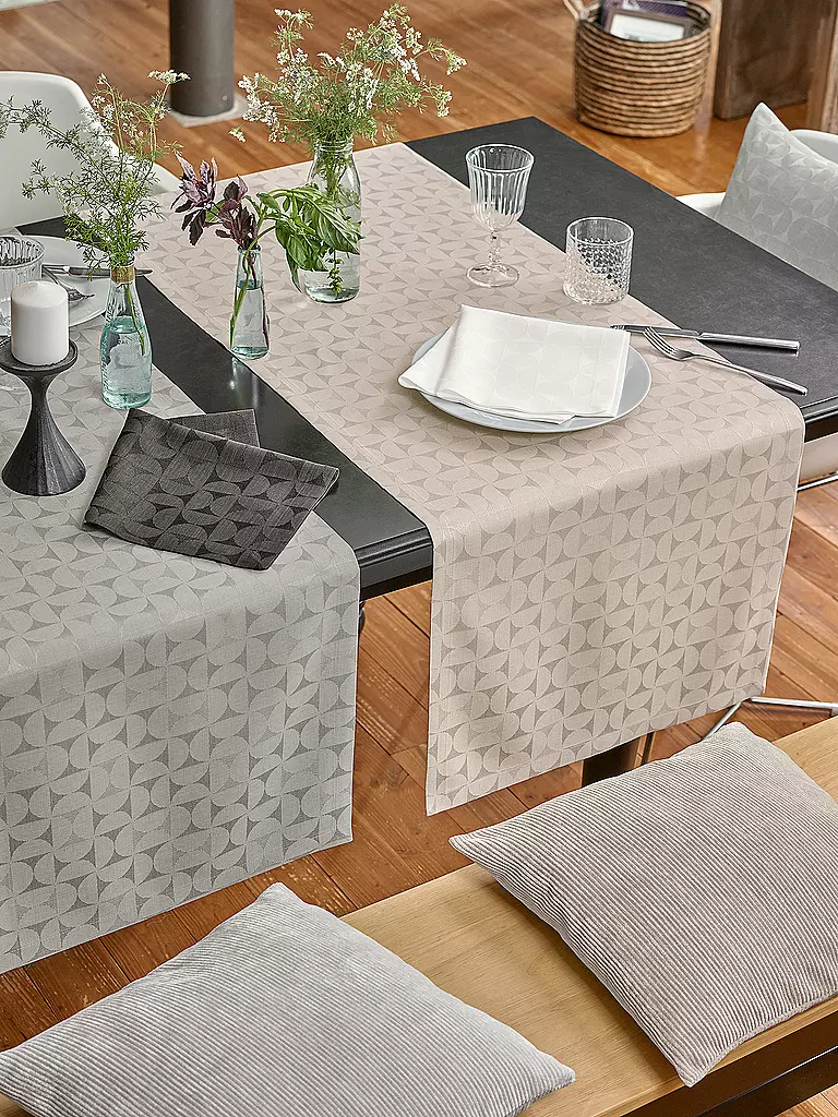 SANDER | Nappe 150x250cm ORA JAQUARD Ecru | Blanc