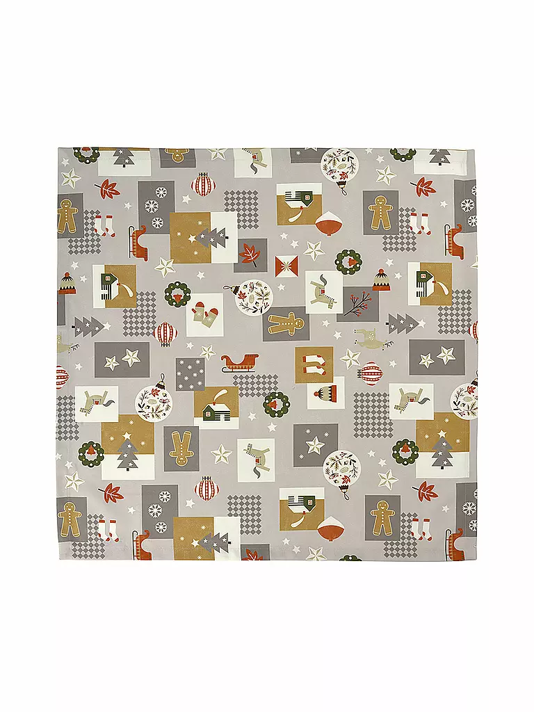 SANDER | Nappe carrée VALKENBURG 85x85cm Taupe / Gris | Gris clair