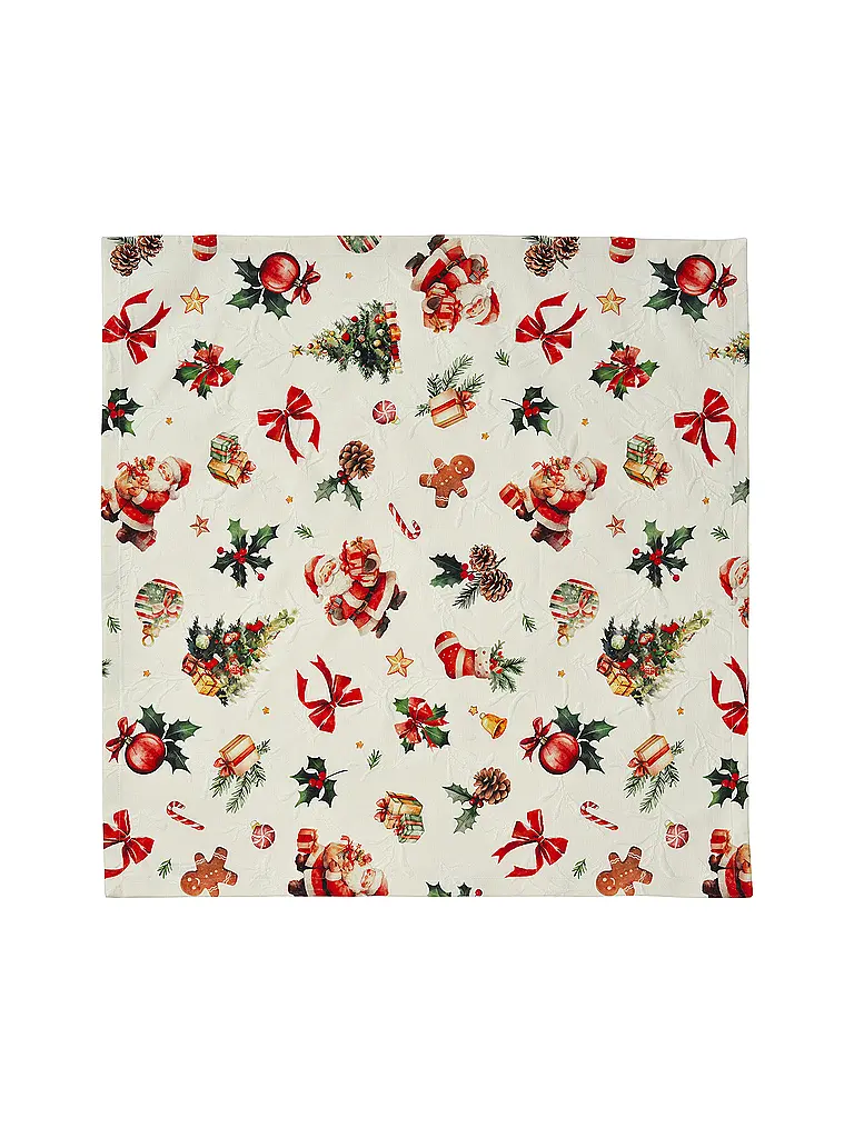 SANDER | Nappe de Noël 85x85cm CAPTAIN REINDEER Original | Crème