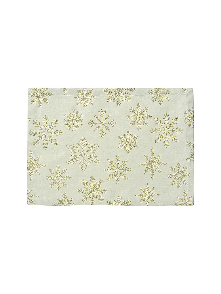 SANDER | Set de table de Noël 35x50cm CRISTALLO LUCE Écru/Or | creme