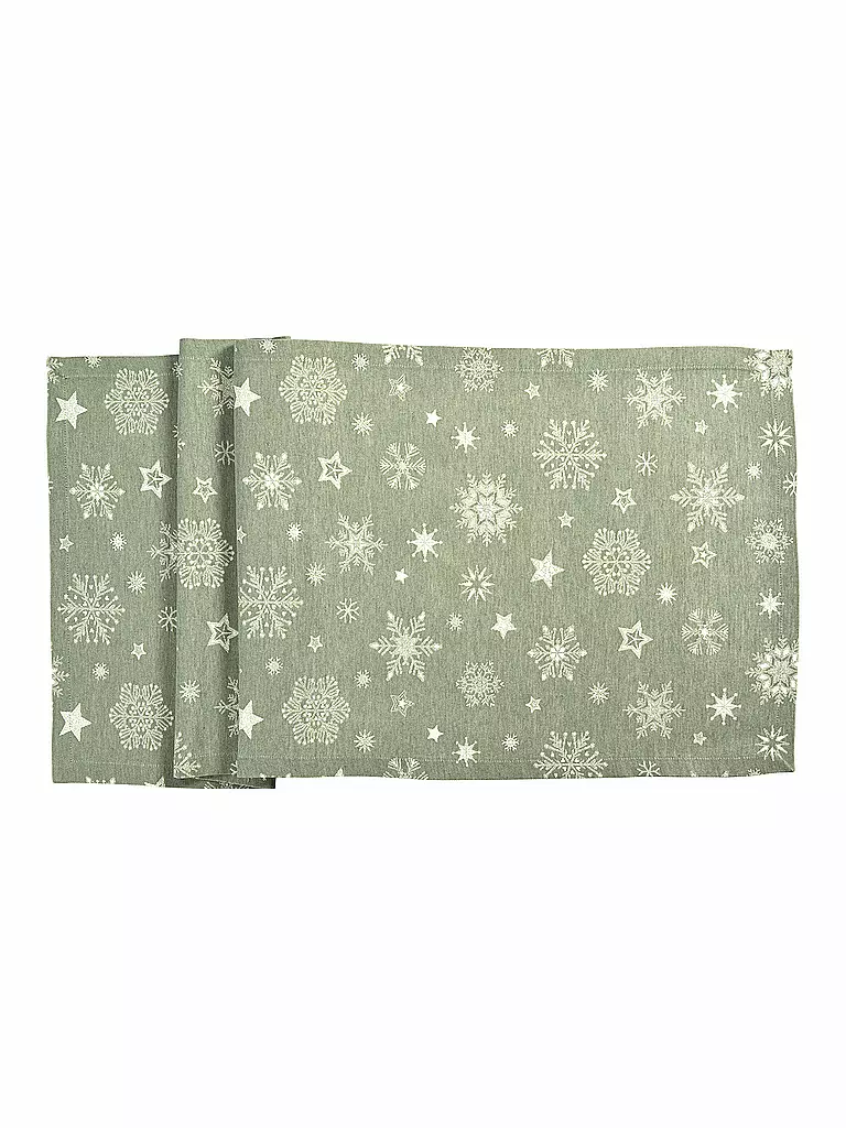 SANDER | Tischläufer CRISTALLO NEVE 50x140cm Jade | Vert clair