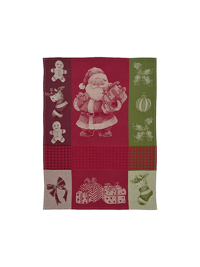 SANDER | Torchon de Noël 50x70cm CHEF SANTA Rouge/Vert | rot