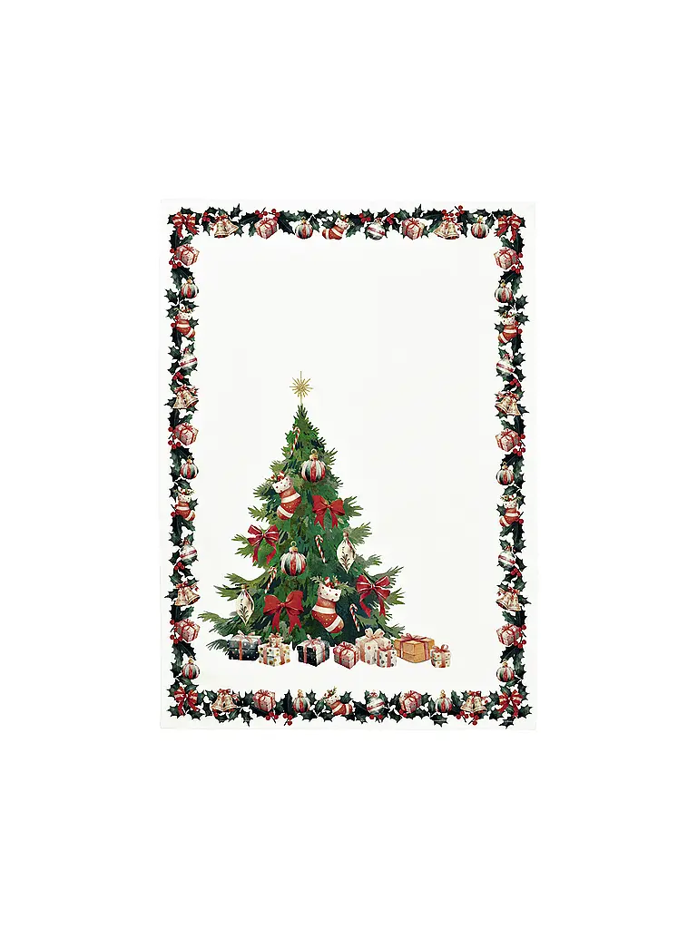 SANDER | Torchon de Noël 50x70cm HAPPY TREE Original | beige