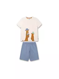 SANETTA | Ensemble pyjama garçon 2 pièces (T-shirt et short) | Crème