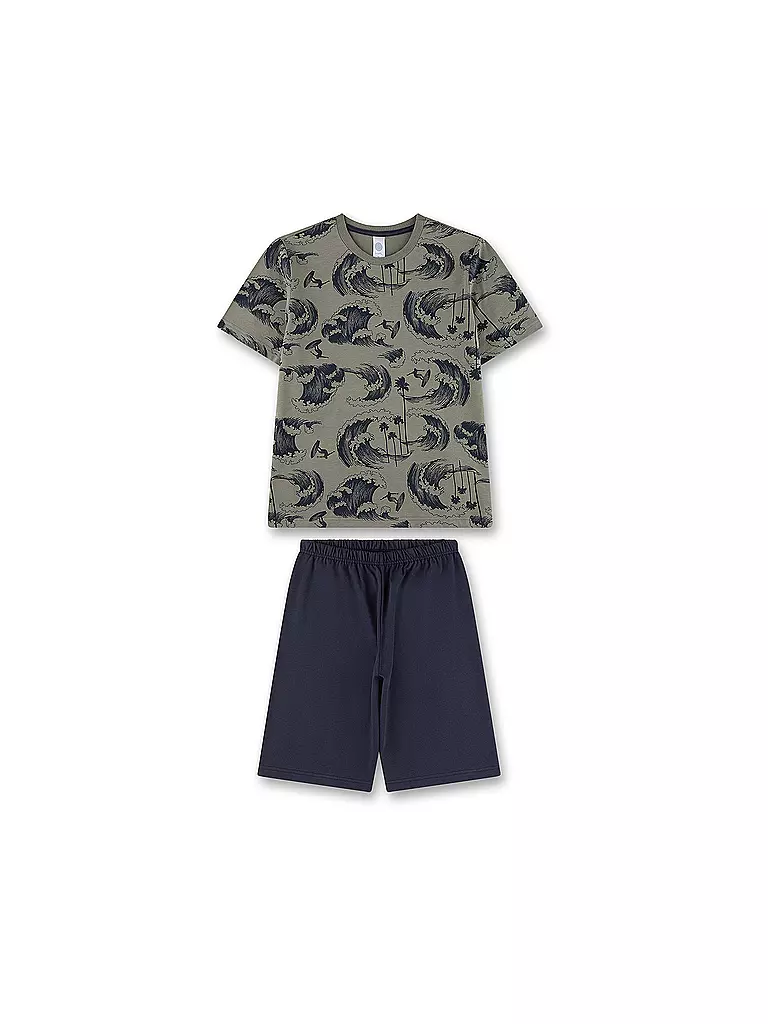 SANETTA | Ensemble pyjama garçon 2 pièces T-shirts et shorts | olive