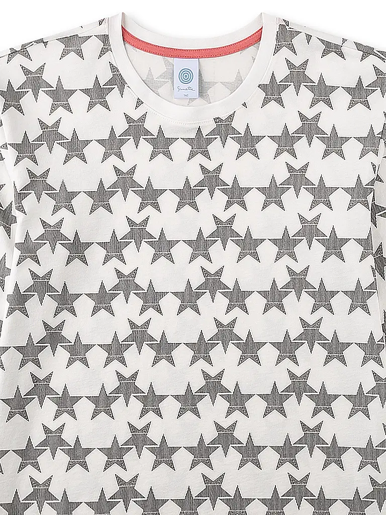 SANETTA | Pyjama fille 2 pièces, T-shirt à manches longues et pantalon | Crème