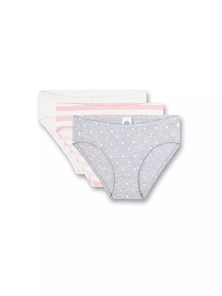 SANETTA | Slip pour fille, lot de 3, gris clair chiné | Gris clair