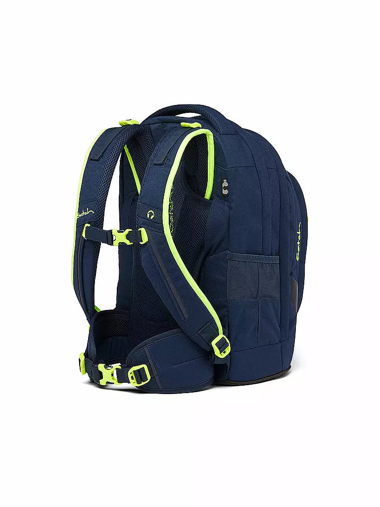 SATCH | Schulrucksack Pack - Toxic Yellow | Bleu foncé
