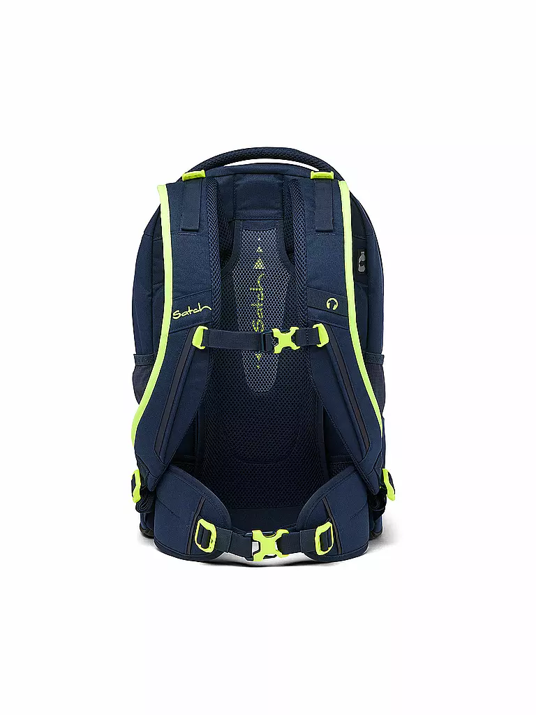 SATCH | Schulrucksack Pack - Toxic Yellow | Bleu foncé